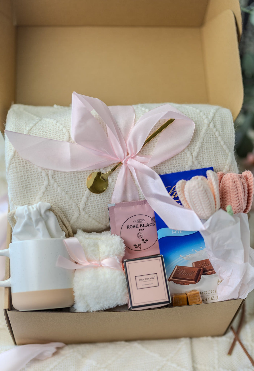 New Mom Care Package: Pink Box with Candle, Mama Mug & More - Ideal Baby Shower Gift
