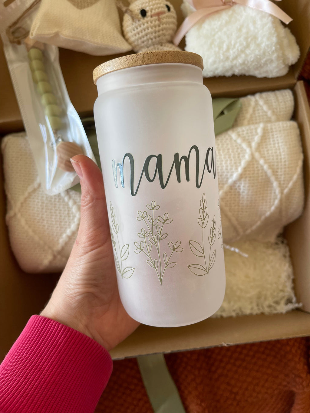 New Mom Care Package: Pink Box with Candle, Mama Mug & More - Ideal Baby Shower Gift