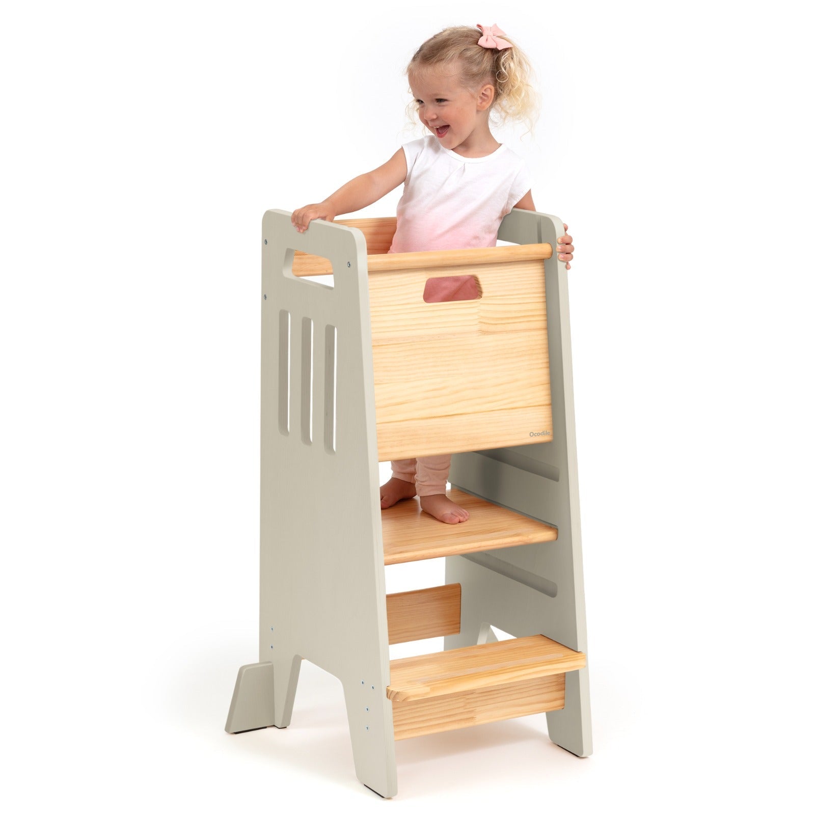 Standing Toddler Tower with Sliding Safety Door
