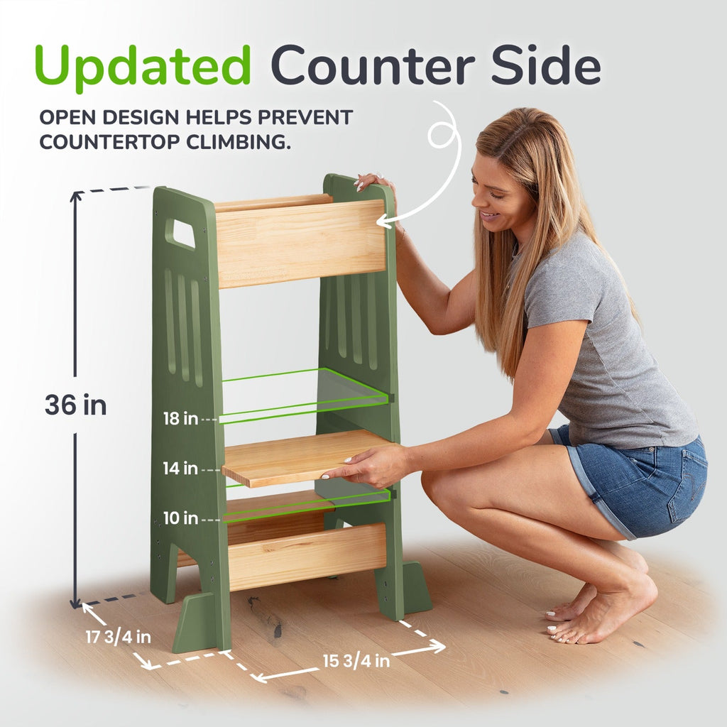 Standing Toddler Tower with Sliding Safety Door